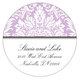 Purple Damask Round Address Labels Image 3 of 3